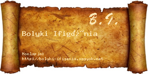 Bolyki Ifigénia névjegykártya